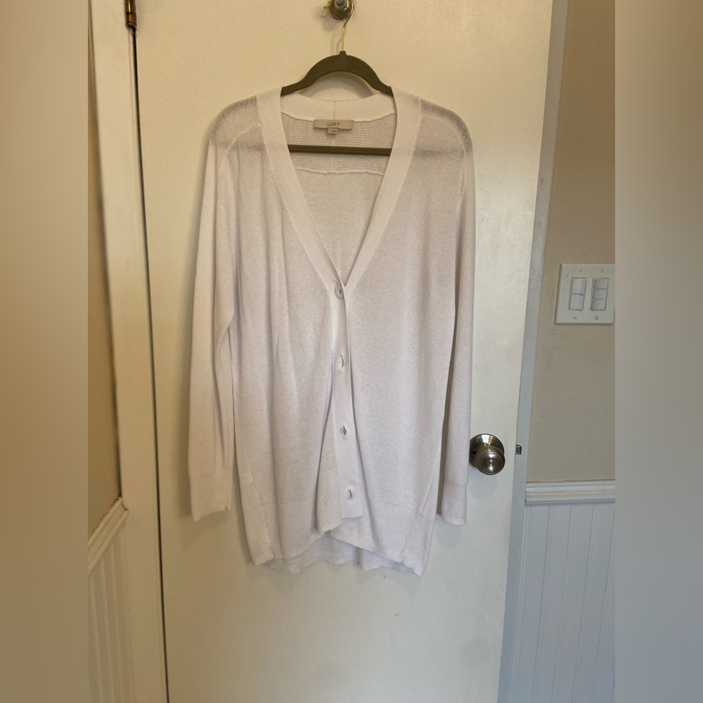 Women's White Sheer Cardigan Sweater